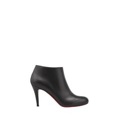 Christian Louboutin calfskin leather ankle boot. Approx. 3"H shaft; 10.5" circumference. 3.5" covered heel. Interior side zip. Round toe. Leather lining and insole. Signature red leather outsole. "Belle" is made in Italy. Suede Mules, Red Sole, Shoes Booties, Louboutin Shoes, Heeled Ankle Boots, Christian Louboutin Shoes, Suede Boots, Leather Ankle Boots, Lace Up Boots