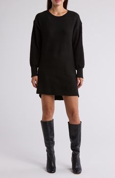 STITCHDROP Sagamore Sweater Dress | Nordstromrack Black Sweater Dress Outfit, Sweater Dresses For Women, Cozy Sweater Dress, Sweater Dress Outfit, Black Sweater Dress, Church Dresses, Sweater Dresses, Daytime Dresses, Cozy Sweater