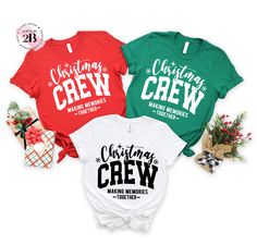 Christmas Crew Shirts, Making Memories Together T-Shirts, Personalized Color Family Christmas Gifts, Christmas Squad Tee, Christmas Shirts Hello!! We wish everyone to smile with our cute, stylish, and trendy graphic shirts. We assure you these shirts are the perfect gifts whether you buy them for yourself or someone else. Please, check the size chart before you purchase from our display pictures HOW TO MAKE AN ORDER *Pick your shirt type and size Your design will be printed on the front. *Pick your shirt color PRODUCTION Processing time is 1-3 business days. For rush orders please contact us first. SHIPPING Domestic Shipping First Class 2-5 Business days Priority Mail 1-3 Business days Express Mail 1-2 Business days MATERIAL CARE Turn inside out. Cold Wash Do not bleach, dry clean, or iron Christmas Crew Shirts, Creative Shirts, Display Pictures, Family Christmas Gifts, Crew Shirt, Gifts Christmas, Making Memories, Family Christmas, Graphic Shirts