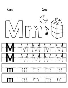 Free Letter M Tracing Page! Letter M Learning Activities, Preschool Letter M Activities, Letter M Worksheets For Preschool, M Activities For Preschool, Preschool Letter M, Letter M Activities, Tracing Alphabet Letters, Letter M Worksheets, Alphabet Letter Worksheets