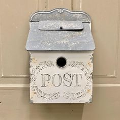 Decorative metal mailbox with metal roof and scroll design French Country Porch, Country Porch Decor, Vintage Mailbox, Metal Mailbox, Mailbox Decor, French Farmhouse Decor, A Night At The Opera, Shabby Chic Crafts, Post Box