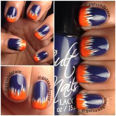 Instagram photo by gutsandgrace #nail #nails #nailart Mets Nails, Chicago Bears Nails, Broncos Colors, Nails Opi