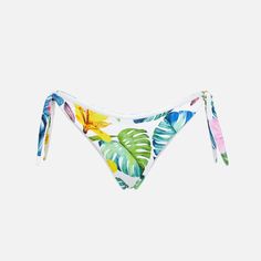 Woman swim briefsFlower printAdjustable strings Multicolor String Swimwear For Beach, Floral Print Tie-side Bottom Swimwear For Vacation, Multicolor String Swimwear For Poolside, Summer Floral Print Tie-side Bottoms, Tropical Tie-side Swimwear, Tropical Style Printed Tie-side Bottoms, Multicolor Floral Print Tie-side Bottoms, Multicolor Floral Print Tie-side Swimwear, Floral Print Beach Briefs