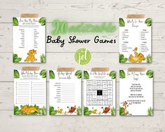 baby shower games with jungle animals on them