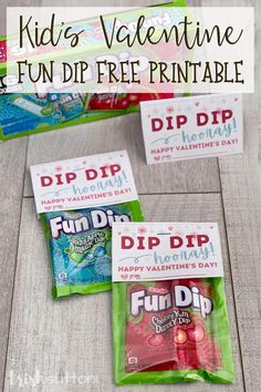 kids valentine's day fun dip free printables