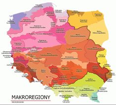 a large map of the state of makroregony with all its major cities