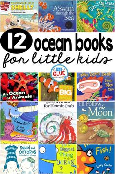 twelve ocean books for little kids with the title overlay that reads 12 ocean books for little kids