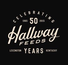 the logo for celebrating 50 years of hallway feed's, with an image of a