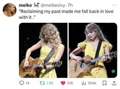 two photos of taylor swift playing guitar together