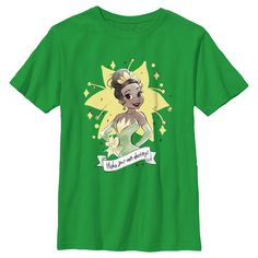 Kissing a frog doesn’t seem so bad if you end up with the officially licensed Disney The Princess and the Frog Tiana Make Your Own Destiny Boys' Graphic T-Shirt! This tee features sweet Tiana in a pretty watercolor painting and the phrase: "Make Your Own Destiny!" written on a white banner across the front. Grab some officially licensed The Princess and the Frog apparel for the whole family and celebrate spring in style this year! Disney Green Crew Neck T-shirt, Disney Green Tops With Character Print, Green Disney Character Print Top, Green Disney Cotton T-shirt, Disney Green T-shirt With Graphic Print, Green Disney Graphic Print T-shirt, Disney Green T-shirt With Crew Neck, Green Disney Crew Neck T-shirt, Green Disney Crew Neck Top