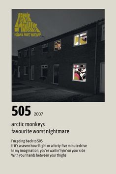 an advertisement for arctic monkeys'album, featuring the words arctic monkeys in black and white