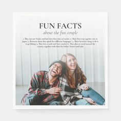 an advertisement for fun fact about the couple