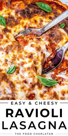 easy and cheesy ravioli lasagna is the perfect appetizer for any meal