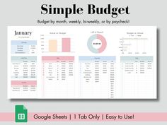 a simple budget sheet with the text'simple budget'on it and an image of a