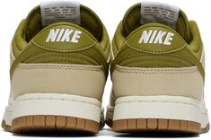 Find NIKE Beige Dunk Low Sneakers on Editorialist. Low-top canvas and grained leather sneakers in tones of beige and khaki. · Perforated detailing at toe · Lace-up closure · Logo patch at padded tongue · Padded collar · Swoosh appliqué at sides · Logo embroidered at heel tab · Jersey lining · Foam rubber midsole · Treaded rubber sole Please note that this item may be shipped only within North America. Supplier color: Sail/Cream II/Limestone/Pacific moss Beige Dunk, Nike Casual, Mens Sportswear, Low Sneakers, Dunk Low, Logo Embroidered, Leather Sneakers, Casual Sneakers, Patch Logo