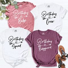 "Birthday Party Matching Shirts, Birthday Group Shirts, Birthday Crew Shirts, Birthday Squad Shirts, Birthday Babe T-Shirt, Bday Bodyguard HI! Welcome to my store, I'm delighted to see you here. My store's main goal is to provide you with premium everyday apparel with the best graphic t-shirts. I see you as a friend, not just a customer. I'm sure you'll love my designs. So, here is a brief description for you to-see-the order-process: 1. Please, Check and Review all Photos. 2. Select Your T-Shir Birthday Crew Shirts, Birthday Group Shirts, 60th Birthday Party Decorations, Security Shirt, Birthday Squad Shirts, Babe T Shirt, Birthday Babe, Text Shirt, Aunt Shirts