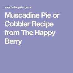 the happy berry company muscadine pie or cobbler recipe from the happy berry company