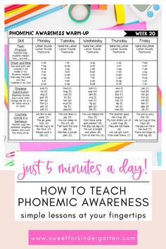 the 5 minute daily phonemic awareness routine for students to help them manage their time