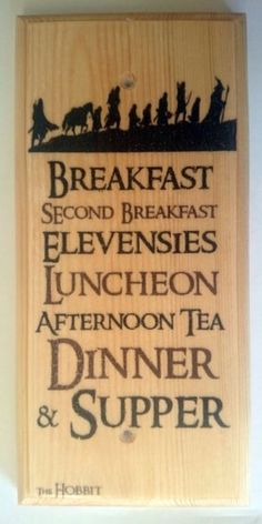 a wooden plaque with the words breakfast and other things on it