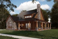 Mountain Plan: 2,006 Square Feet, 3 Bedrooms, 2.5 Bathrooms - 8318-00185 Rustic House Plans, Mountain House Plans, Cabin House Plans, Inspire Me Home Decor, Log Cabin Homes, Wrap Around Porch, Cabin Style, Small Cabin, Mountain Homes