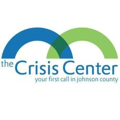 the crisis center logo is shown in blue, green and white with two circles around it