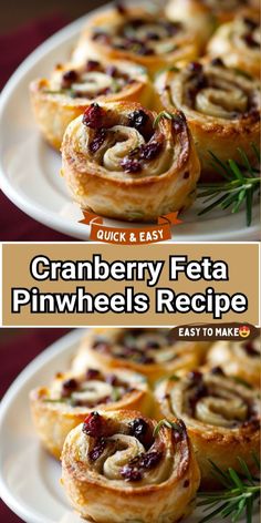 cranberry feta pinwheels recipe on a white plate