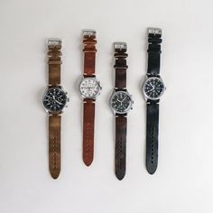 Our classic 2-piece custom watch straps feature Horween Leather in multiple color options with natural stitching. Straps feature a thumbnail style buckle and leather strap stays. As you wear your strap, you will notice how quickly it breaks in and molds to your wrist creating an incredibly comfortable fit. And with daily wear, it will deepen in color and patina becoming a piece completely unique to you.• Handmade watch band in Horween Leather• Simple stitching in Natural waxed polyester thread• Brown Leather Watch Band, Simple Stitching, Guys Fashion Casual, Handmade Watch Strap, Handmade Watch Bands, Handmade Watch, Horween Leather, Watch Straps, Classic Watches