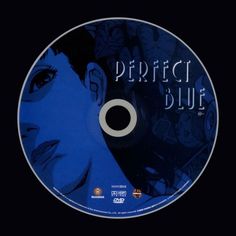 the dvd cover for perfect blue is shown on a black background with an image of a woman's face