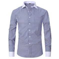 Season:Spring, Fall, Winter, Summer; Fabric:Cotton,Cotton Blend,60% Cotton; Sleeve Length:Long Sleeve; Look After Me:Machine wash,Washable; Gender:Men's; Style:Casual,Business,Fashion,Comfortable,Smart Casual; Elasticity:Micro-elastic; Tops Type:Button Down Shirt,French Cuff Shirt,Dress Shirt,Collared Shirt; Occasion:Wedding,Daily,Work,Back to Office; Age Group:Adults'; Fit Type:Regular Fit; Pattern:Striped; Design:Button-Down; Neckline:Turndown; Front page:FF; Listing Date:07/19/2022; Bust:; Le Solid Dress Shirt, Wedding Party Outfits, Striped Wedding, French Cuff Shirts, French Cuff, Hoodies Mens, Formal Business, Solid & Striped, Striped Sleeve