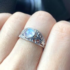 10K Gold Moonstone Ring, Gold Vine Ring, Leaf Ring, Vintage Style Engagement Ring, Gold Filigree Ring, Natural Gemstone Ring - Etsy Gold Moonstone Ring, Engagement Ring Gold, Filigree Ring Gold, Vine Ring, Vintage Style Engagement Rings, Natural Gemstone Ring, Moonstone Stone, Natural Gemstone Jewelry, Leaf Ring