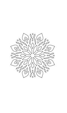 a black and white snowflake on a white background