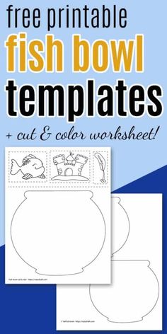 free printable fish bowl templates to cut and color worksheet for kids