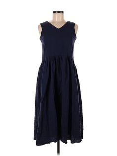 Assorted Brands Casual Dress Size: Medium Blue Dresses - used. No Fabric Content, Midi, V-Neck, Solid, Midi/Calf Length, Sleeveless | Casual Dress: Blue Solid Dresses - Size Medium Navy V-neck Midi Dress For Spring, Navy V-neck Midi Dress For Summer, Navy V-neck Spring Dress, Navy V-neck Dress For Spring, Navy V-neck Maxi Dress For Spring, Blue Casual Dress, Blue Dress Casual, Blue Solid, Solid Dress