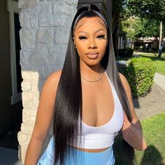 half up half down quick weave straight Straight Human Hair Bundles, Straight Weave Hairstyles, Half Ponytail, 100 Human Hair Wigs, Wig Lace, Human Hair Bundles, Quick Weave