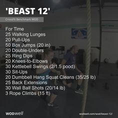 a crossfit workout with the words beast 12