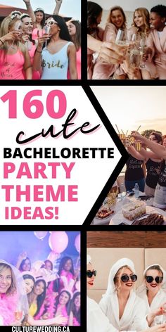 collage of bachelor party theme ideas with text overlay that reads,'150 cute bachelor party theme ideas '