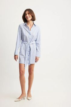 Striped Mini Shirt Dress Stripe | NA-KD Luxury Casual Striped Dress Shirt, Luxury Striped Long Sleeve Shirt Dress, Luxury Striped Shirt Dress For Summer, Luxury Striped Fitted Dress Shirt, Luxury Mini-length Summer Shirt Dress, Cheap Striped Shirt Dress With Buttons, Luxury Striped Shirt Dress For Daywear, Luxury Striped Cotton Dress Shirt, Striped Shirt Dresses For Women