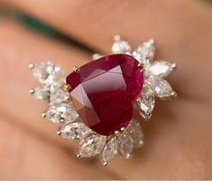 Ruby Jewellery, Heart Rings, Ruby Diamond Rings, Wear Red, Diamonds Ring, Ruby Jewelry, Cheap Jewelry, Red Ruby, Favorite Rings