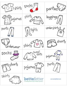 an image of clothes for babies and toddlers to learn how to wear them with pictures