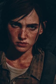 the last of us character with freckles on his face