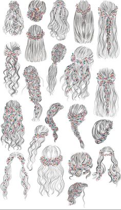 Girl Hair Drawing, Hairstyles Drawing, Drawing Hair Tutorial, Waves Beach, Hair Sketch, Types Of Hair, Hair Drawing, Hair Reference, How To Draw Hair