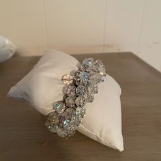 Pearlized Crystals On A Elastic Mesh Stainless Bracelet Stainless Bracelet, Swarovski Crystal Bracelet, Crystal Bracelets, Swarovski Crystals, Women Jewelry, Mesh, Elastic, Bracelet, Crystals