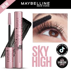 Maybelline Volumizing and Lengthening Mascara, For Sky-High Lashes, Lightweight Formula, Smudge-proof and Flake-free, Long-lasting Lift and Drama, Sky High Mascara, Black, 0.3 fl. oz Lash Sensational Sky High Mascara, Maybelline Lash Sensational Mascara, Sky High Mascara, Maybelline Mascara, Lash Sensational, Maybelline Lash Sensational, Mascara Makeup