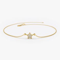 Star Charm Bracelet, Minimal Bracelet, Diamond Choker, Simple Bracelets, Diamond Star, Elegant Bracelet, Star Bracelet, Rose Gold Metal, Stone Gold