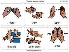 American Sign Language Pictures by Word Play Speech Therapy Resources Sign Language Pictures, Language Pictures, Sign Language Book, Sign Language Chart, Sign Language For Kids, Sign Language Phrases, Social Studies Curriculum