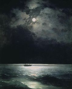 Sea At Night, Ivan Aivazovsky, Indigo Chapters, Moonlit Sky, Wow Art, Black Sea, Pics Art, Henri Matisse, Full Moon