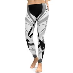 Geometric Lines Leggings Modern Fitted Activewear, Monochromatic Palette, Ultimate Workout, Line Dancing, Yoga Shorts, Geometric Lines, Line Patterns, Yoga Leggings, Second Skin