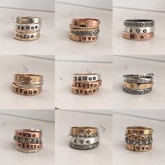 Compass Star, Open Cuff Ring, Stamped Rings, Cuff Ring, Stone Feature, Silver Stacking Rings, Meaningful Messages, Cuff Rings, Gold Filled Ring