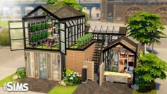 Gardener’s Tiny House for two sims using the #greenhousehavenkit 🌿|| The Sims 4: Speed Build - YouTube Sims 4 Eco House, Tiny House Sims 4, House Sims 4, Sims 4 Speed Build, Sims 4 Bedroom, Sims 4 House Building, Sims 4 House Plans, Tiny House Community