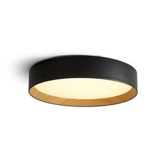 Metavaya Ceiling Lamp Dia 50cm x H 13cm / Black / Warm White Duo Ceiling Lamp 336019216096 M2021121503-9 Duo Ceiling Lamp & Light Fixtures Different Dimensions, The Duo, Wood Light, Ceiling Lamp, Warm White, Ceiling, Ceiling Lights, China, Led